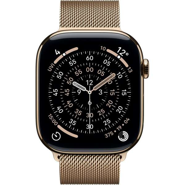 APPLE Watch S11 Cellular 46mm Gold Titanium Case with Gold Milanese Loop - S/M mfd74rk/a