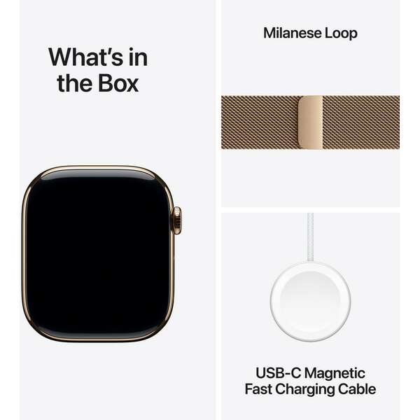 APPLE Watch S11 Cellular 46mm Gold Titanium Case with Gold Milanese Loop - S/M mfd74rk/a