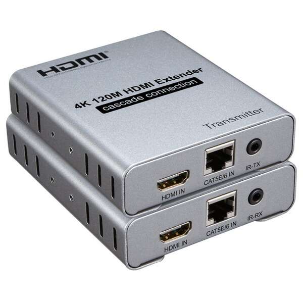 KETTZ HDEX-120 HDMI Extender 4K 120m set (2 adaptera) Cat5e/Cat6