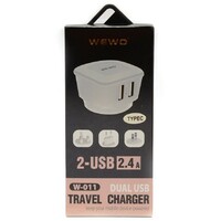 WEWO W011 2XUSB 2400mA type C USB cable