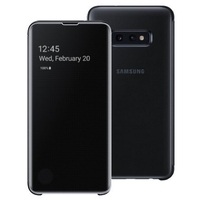 Samsung  S10 Lite crna Clear View stojeca futrola 