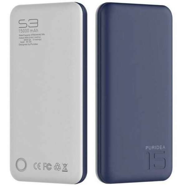 PURIDEA Power bank plavi S3 15000mAh