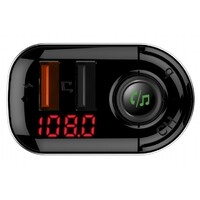 GEMBIRD BTT-04 3-in-1 Bluetooth carkit with FM-radio transmitter and USB 3.1 A charger black