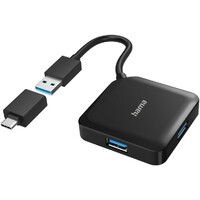 HAMA USB 3.2 HUB 1:4 5Gbit / s + USB-C adapter