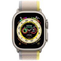 APPLE Watch Ultra GPS + Cellular 49mm Titanium Case with Yellow/Beige Trail Loop - M/L mqfu3se/a 