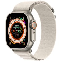 APPLE Watch Ultra GPS + Cellular 49mm Titanium Case with Starlight Alpine Loop - Small mqfq3se / a 