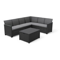 KETER Bastenski set ugaoni Elodie 6 seater sa box stolom grafit