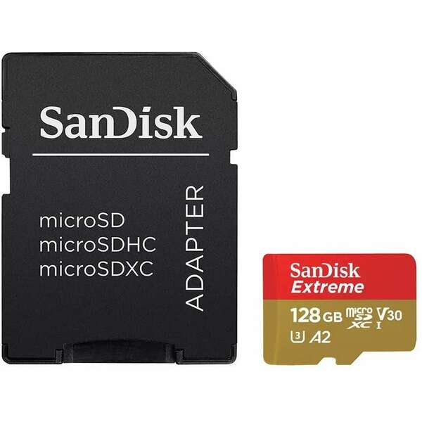 SANDISK SDXC 128GB Extreme micro Pro Deluxe 190MB/s A2 C10 V30 UHS-I U3