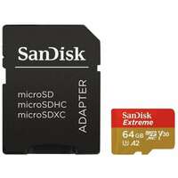 SANDISK SDXC 64GB Extreme micro 170MB/s UHS-I Class10 U3 V30 + ADAPTER