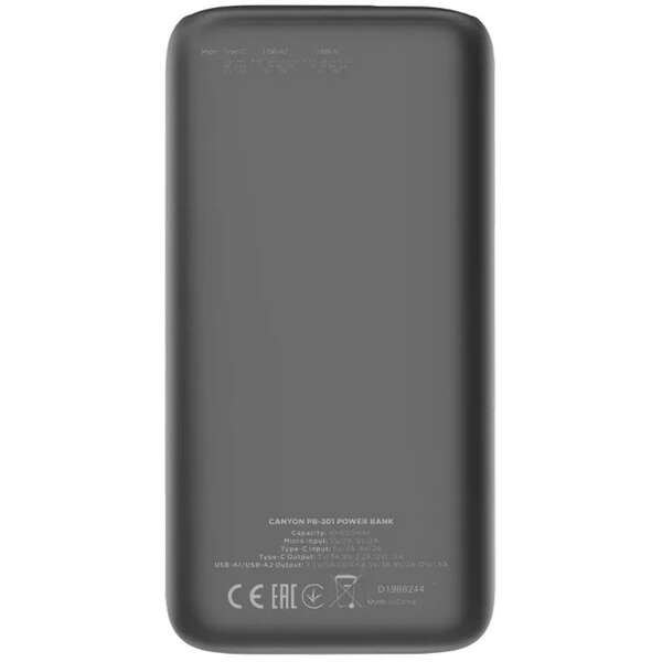 CANYON Power Bank 30000mAh 22.5W Black CNE-CPB301B