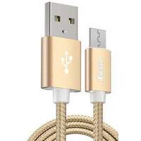 XWAVE USB Micro 2m 2A Al /gold mesh