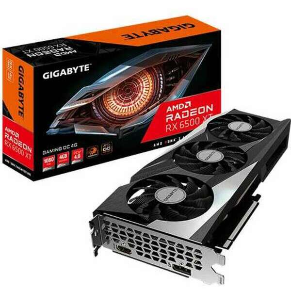 GIGABYTE AMD Radeon RX 6500 XT 4GB 64bit GV-R65XTGAMING OC-4GD