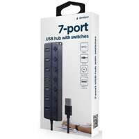 GEMBIRD UHB-U3P1U2P6P-01 7-port USB hub (1xUSB 3.1 + 6xUSB 2.0) with switches black