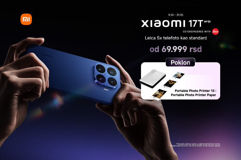 Xiaomi 17T i Xiaomi 17T Pro + Xiaomi Portable Photo Printer 1S za 1 dinar