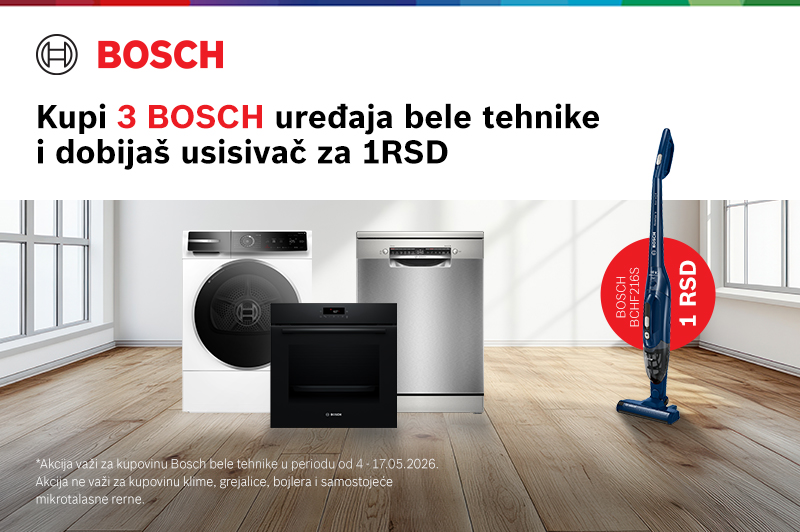 Bosch bela tehnika i štapni usisivač za 1 dinar