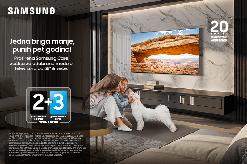 Samsung TV od 55 inča sa 5 godina garancije