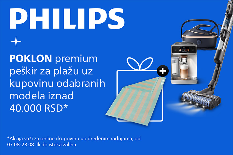 Philips odabrani aparati plus poklon Vitopur peskir za plažu