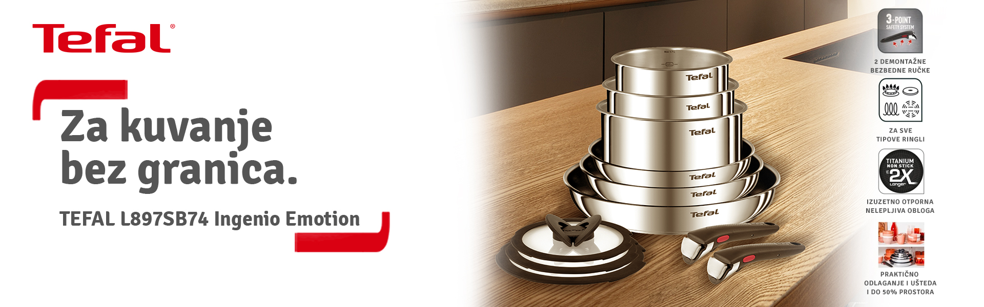 TEFAL L897SB74 Ingenio Emotion set posudja