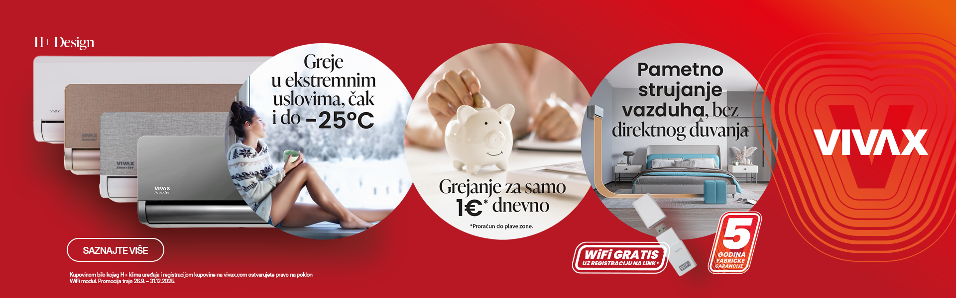 Vivax R+ i H+ Design klime