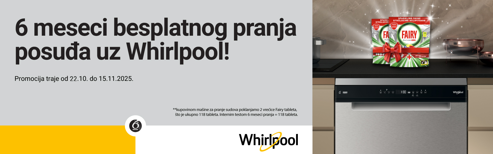 Whirlpool veš mašine + poklon Fairy tablete