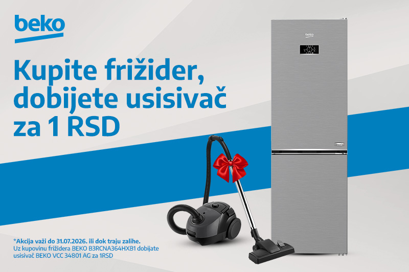 Beko frižider i usisivač za 1 dinar