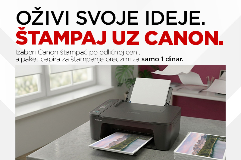 Canon štampač plus papir za štampanje za 1 dinar