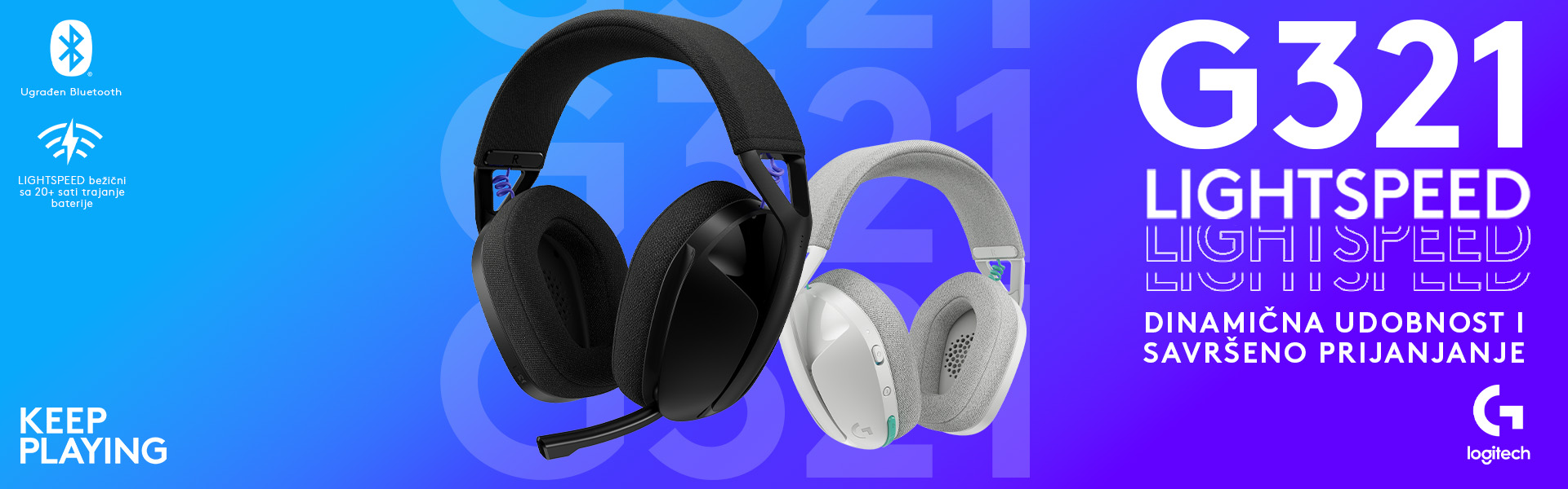 Logitech G321 LIGHTSPEED gaming slušalice