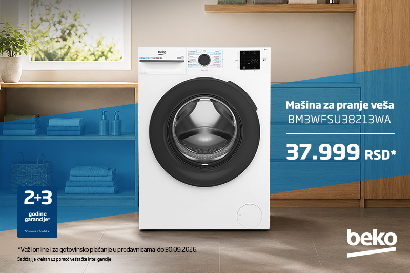 Beko mašina za pranje veša BM3WFSU38213WA